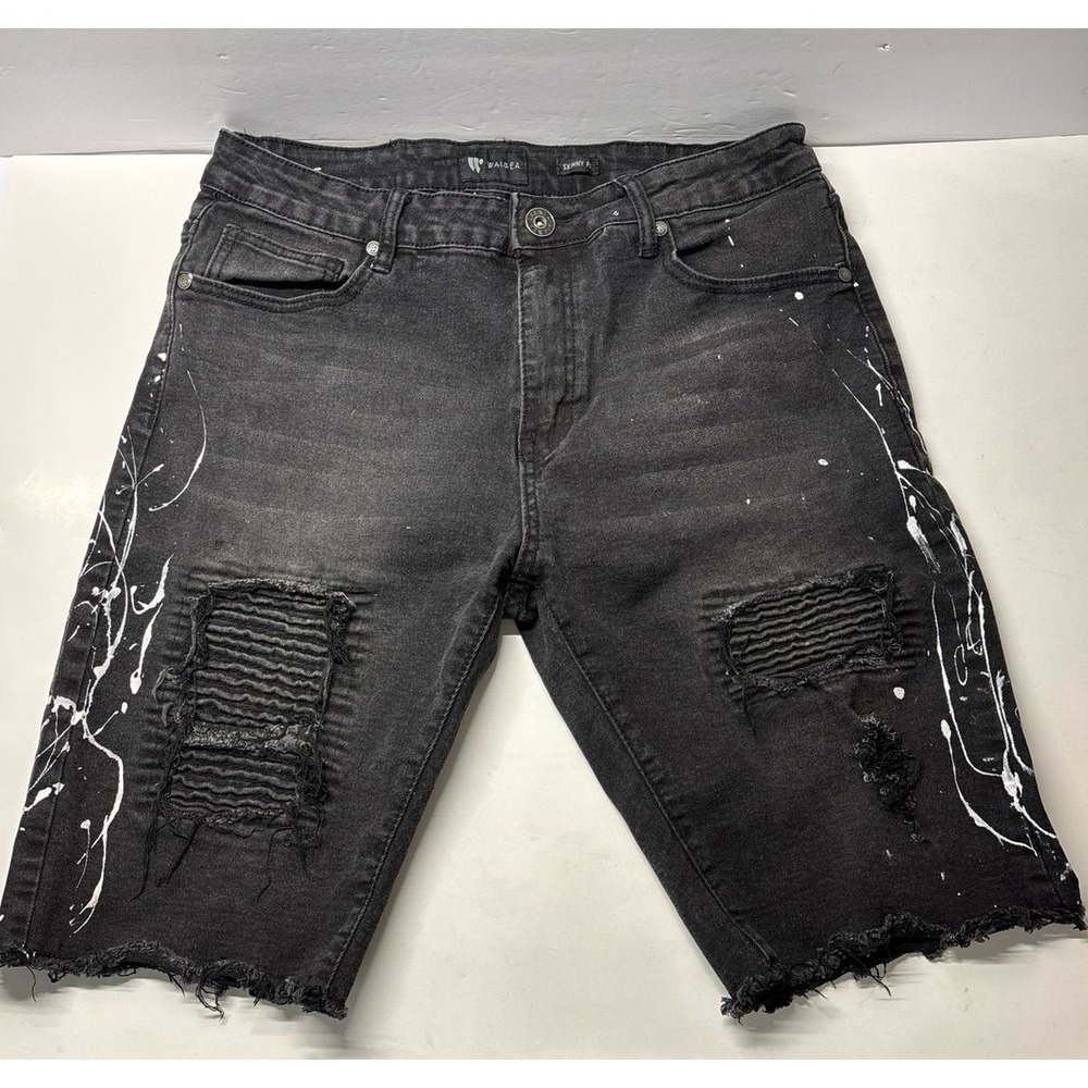 Waimea skinny Fit Black Denim Jean Shorts (size 32)